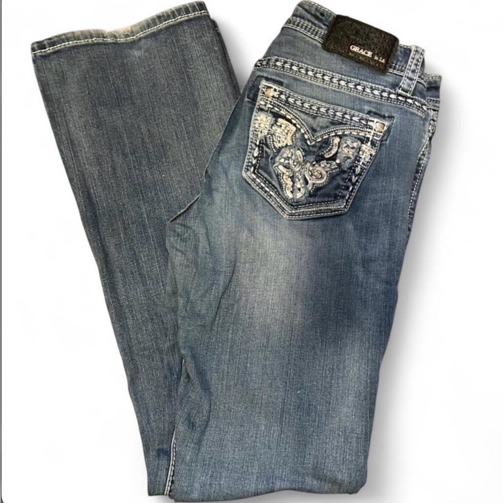 Grace in LA Embellished Blue Jeans